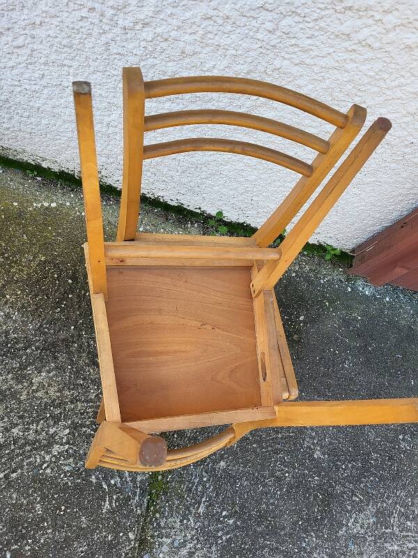 Serie de 3 chaises bistrot 1950