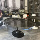 Saarinen & Knoll International: Tulip table, marble marquina and black rilsan