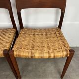 4 chairs 75 by Niels Otto Moller, Scandinavian design, teak