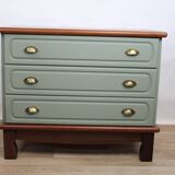 Gautier sage green 3-drawer chest of drawers, 1970s France