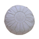 Pouf marocain en cuir blanc