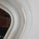 Old mirror, Louis Philippe style, white and gold patina, antique French