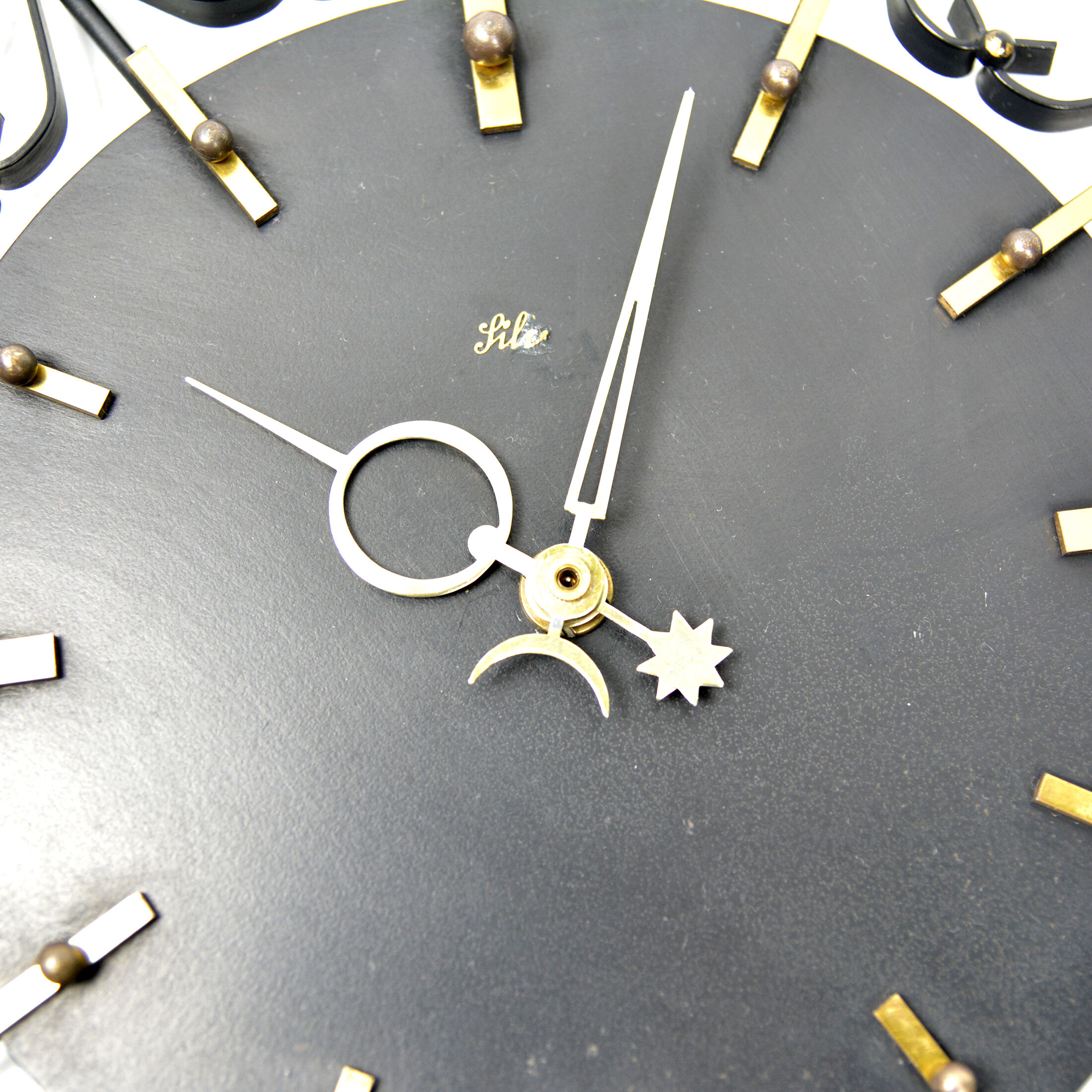 Metal wall clock, silvos, czechoslovakia, 1970s