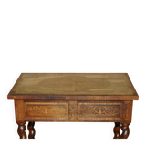 William & Mary antique marquetry drawer desk in Seaweed style.