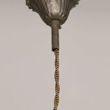 Vintage Patinated Bronze Figural Pendant Lamp