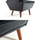 Danish teak & faux leather lounge armchair 60s