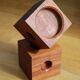 Duo of Scandinavian teak cube candlesticks