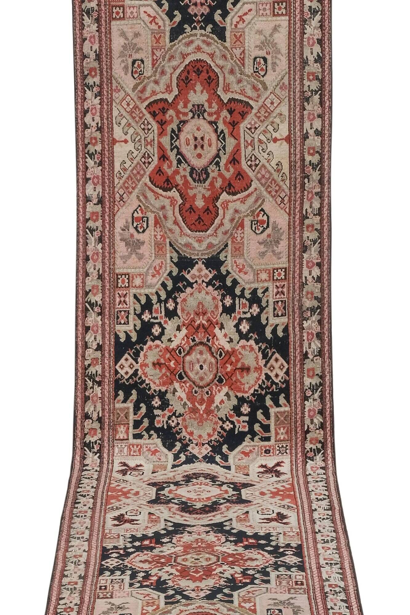 Vintage Turkish hallway rug 107x558 cm