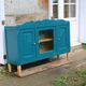 Renovated antique sideboard – Petrol blue V33 – Vintage / Art Deco style