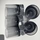 5 70's large bubble black smoked whiskey glasses