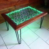 Low wood & stained glass & resin table