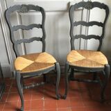 1 set of antique oak chairs
