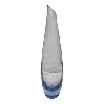Vase finlandais en verre bleu