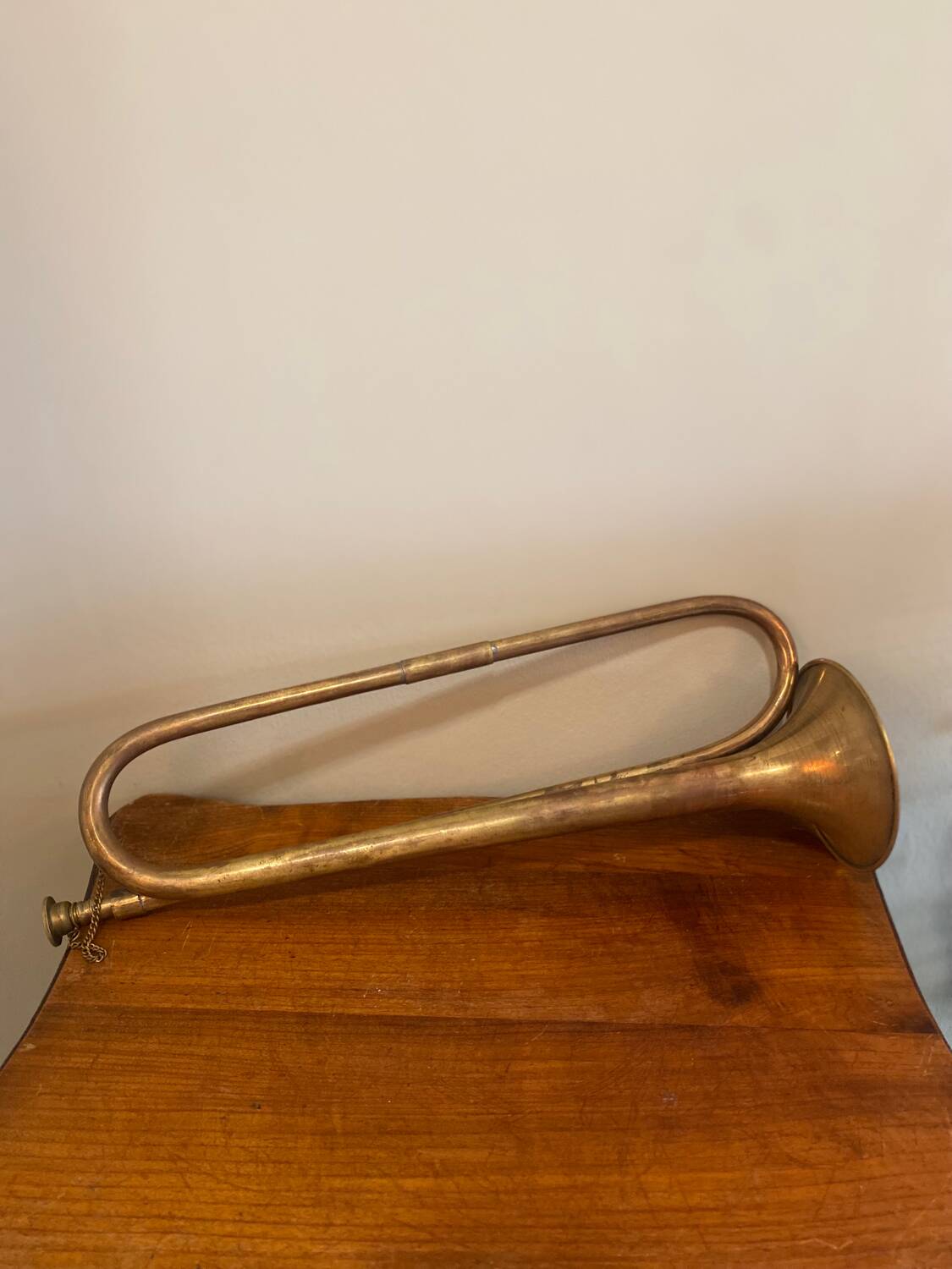 Antique copper bugle