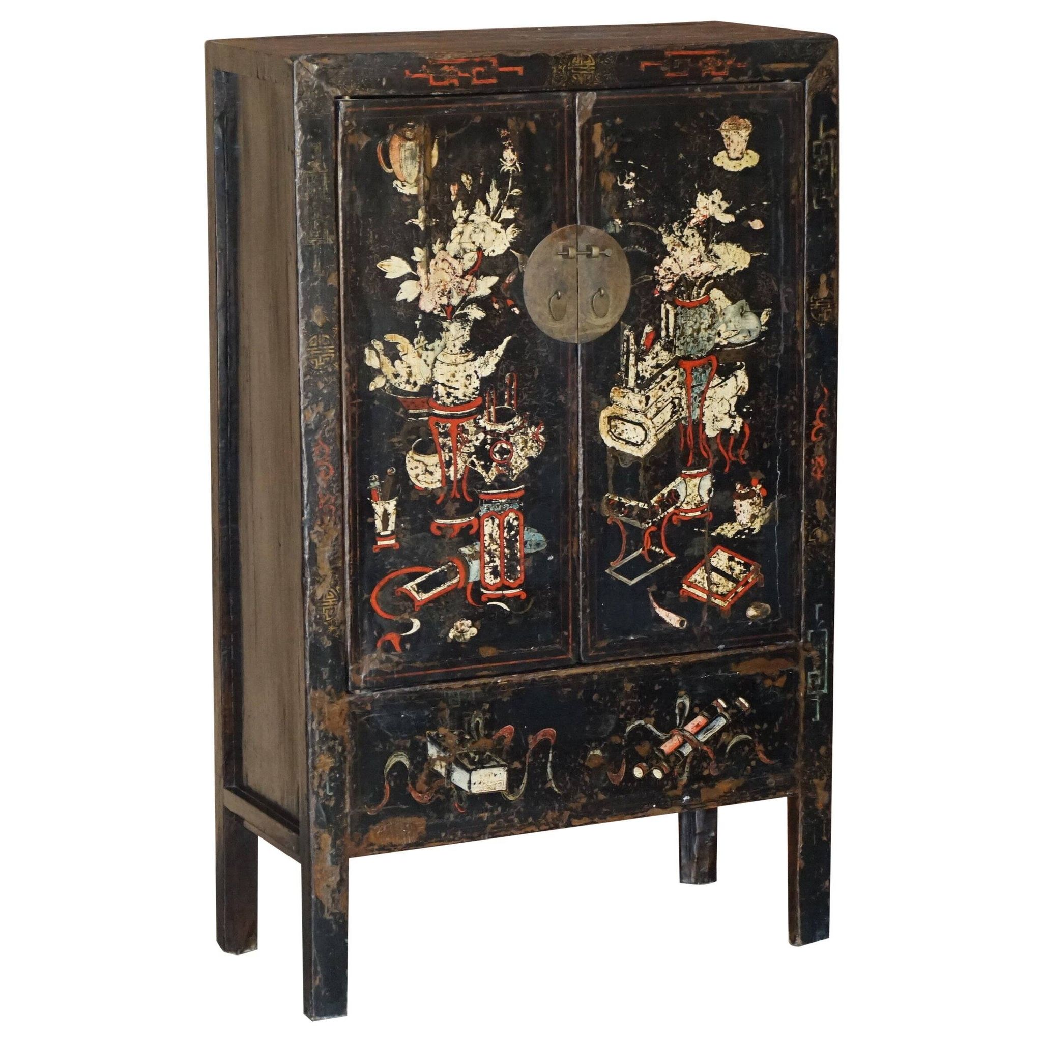 Antique Chinese wedding buffet hand-painted circa 1800