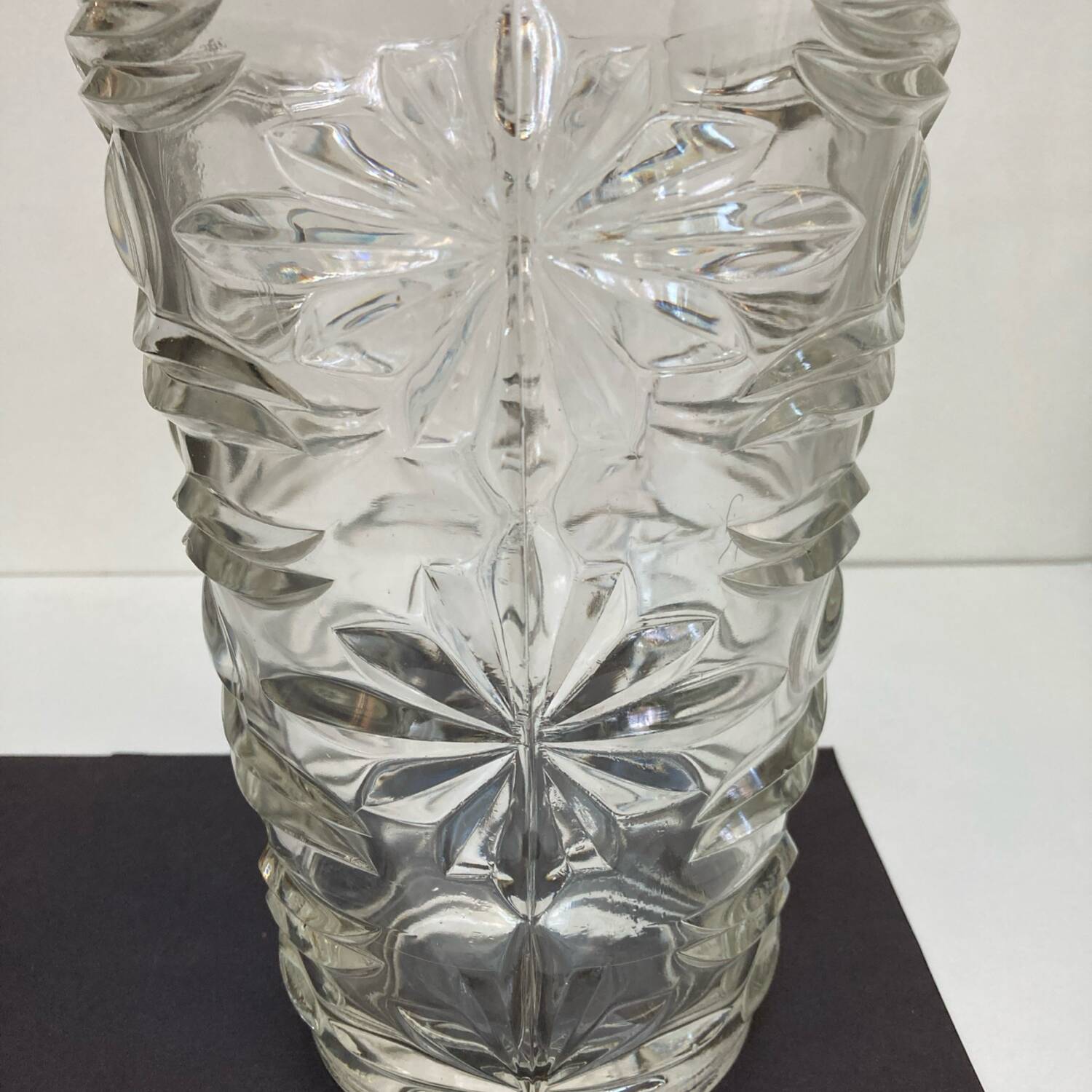 Large vintage 70s glass vase, Italian work