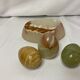 Series of three onyx eggs and XXth cup