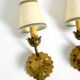 Two beautiful original Mid Century Modern floral wall lamps made of brass w