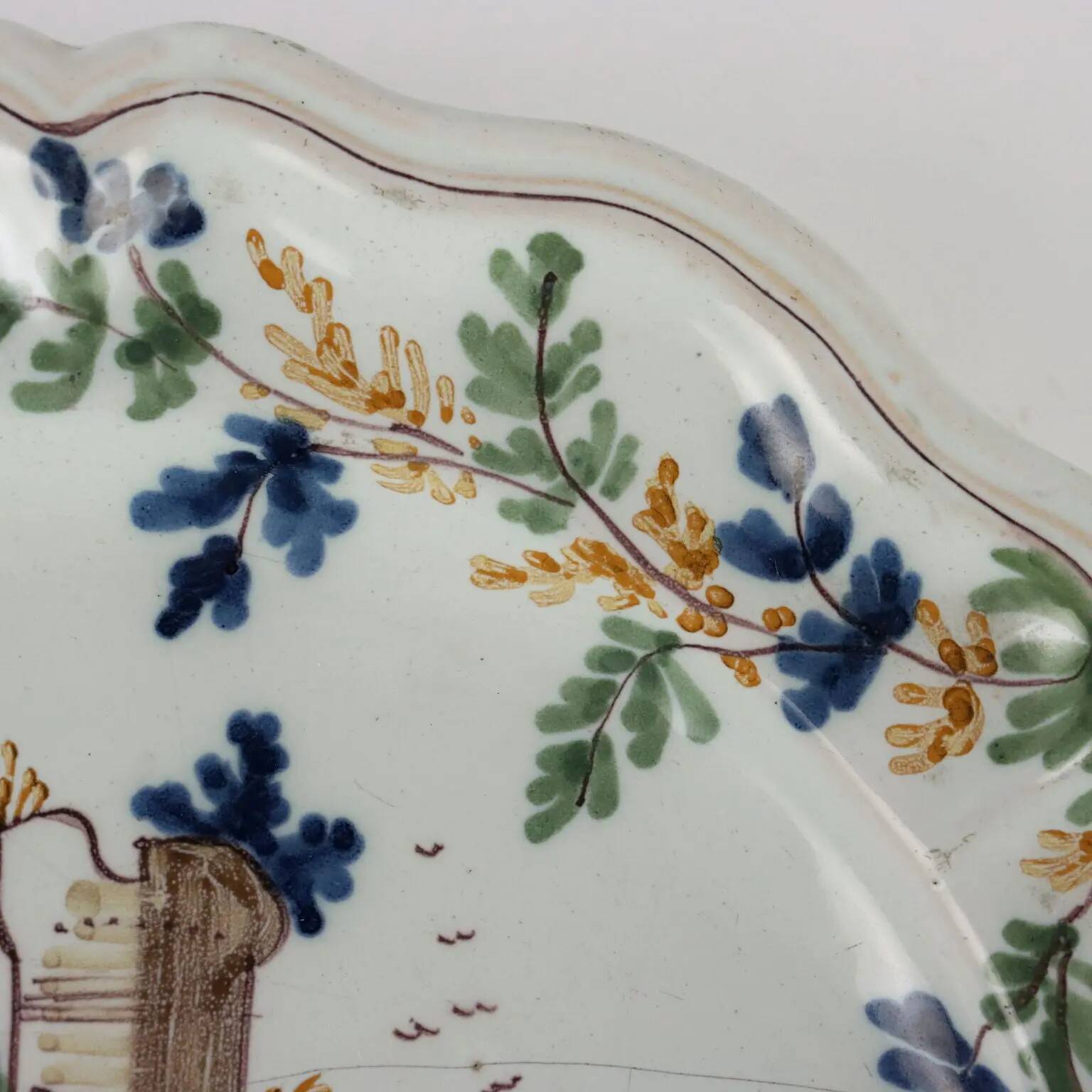 Antique majolica plate, Pavia, Italy, 18th century