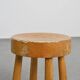 Solid pine stool, Charlotte Perriand, 1970s