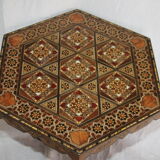 Oriental marquetry side table of the 1970s