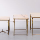 Brass and Marble Nesting Tables 1950s France