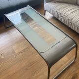 Metal and glass coffee table