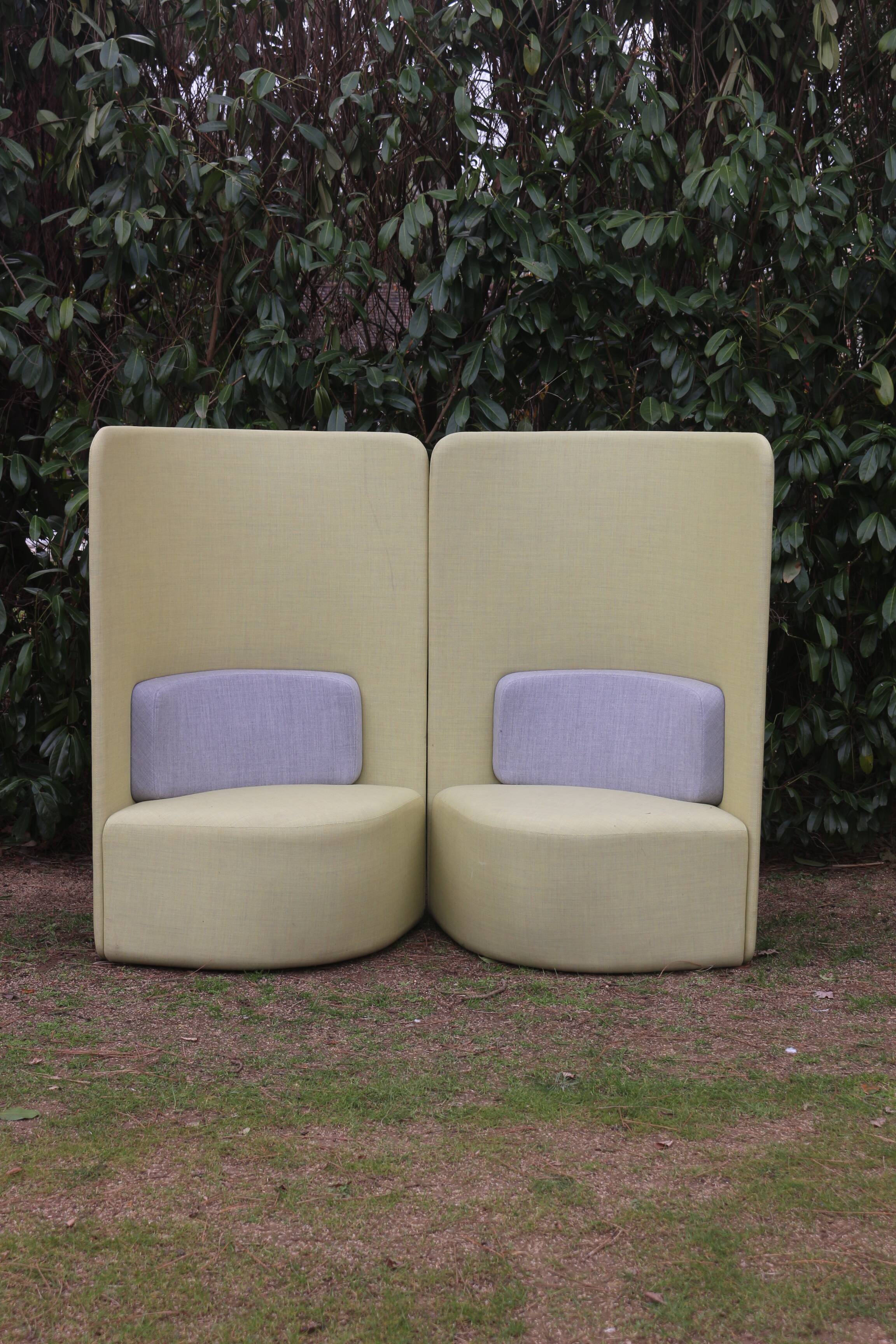 Pair of armchairs back high Shuffle design