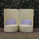 Pair of armchairs back high Shuffle design