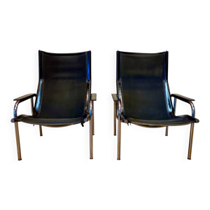 fauteuils relax cuir - noir
