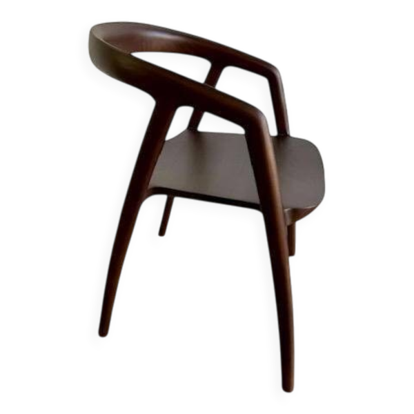 Chaise wabisabi en bois foncé 'Noélie'