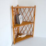 Rattan corner shelf to stand 1960 vintage