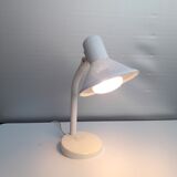 Lampe bureau vintage Massive en tôle perforée laquée blanc 1980