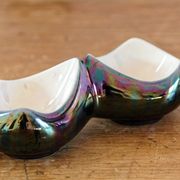 Lot of iridescent earthenware salerons
