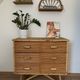 3-drawer rattan/bamboo chest of drawers attributed to Adrien Audoux and Frida Minnet. Circa 1950