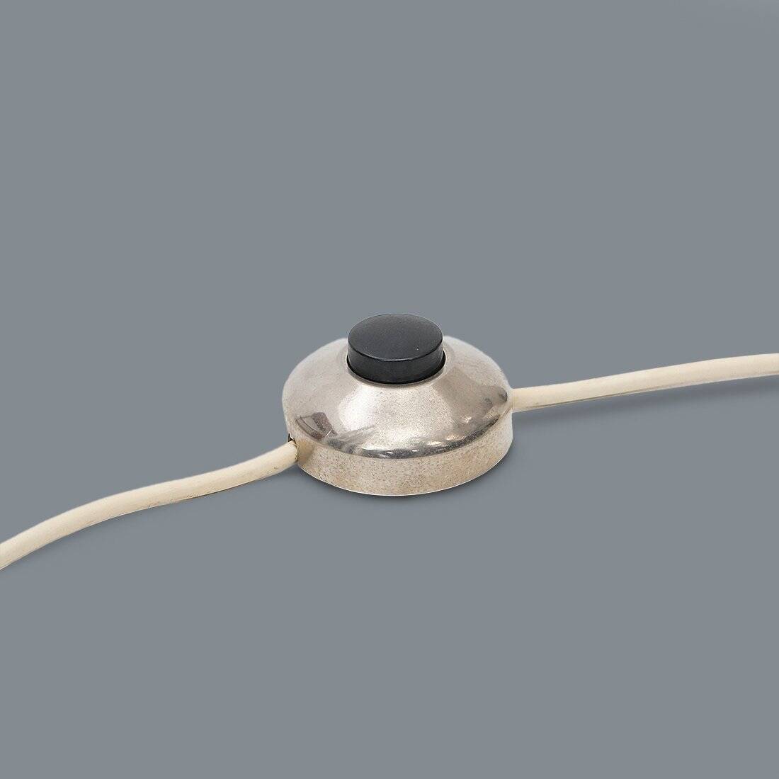 Chrome metal and glass floor lamp, 1970s