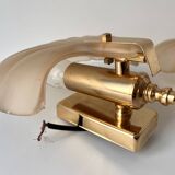 Appliques murales coquillages en verre vintage, lampes style art nouveau