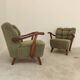 Paire de fauteuils Halabala vert par Druzba Bratislava B-609 année 59