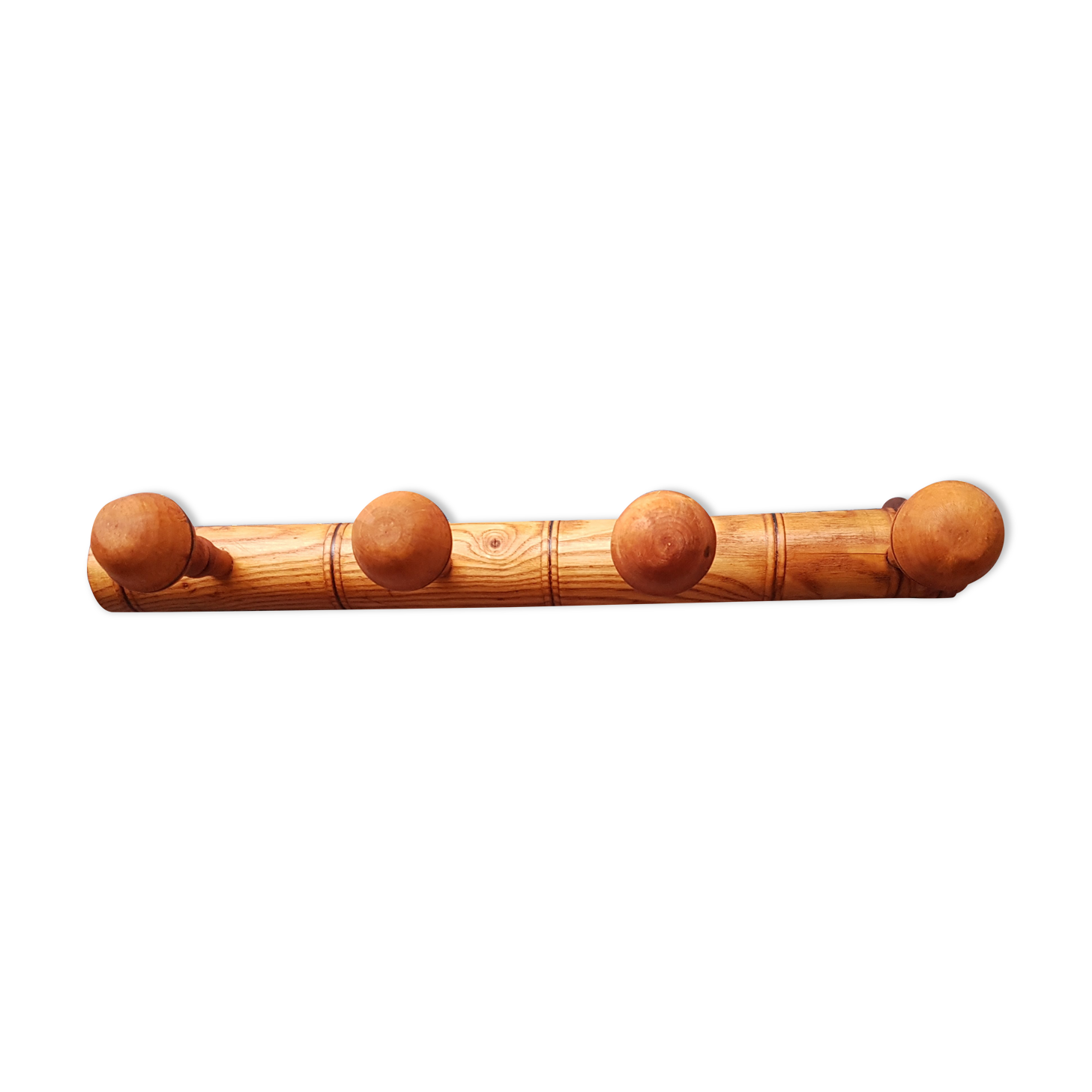 Vintage wood coat rack bamboo pattern