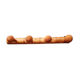 Vintage wood coat rack bamboo pattern