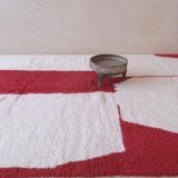 Contemporary red and white rug - 346 x 246 cm
