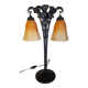 Art Deco Wrought Iron Lamp by Charles Schneider