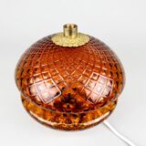 1960's Glass & Brass Table Lamp by Jablonec Glassworks, Czechoslovakia