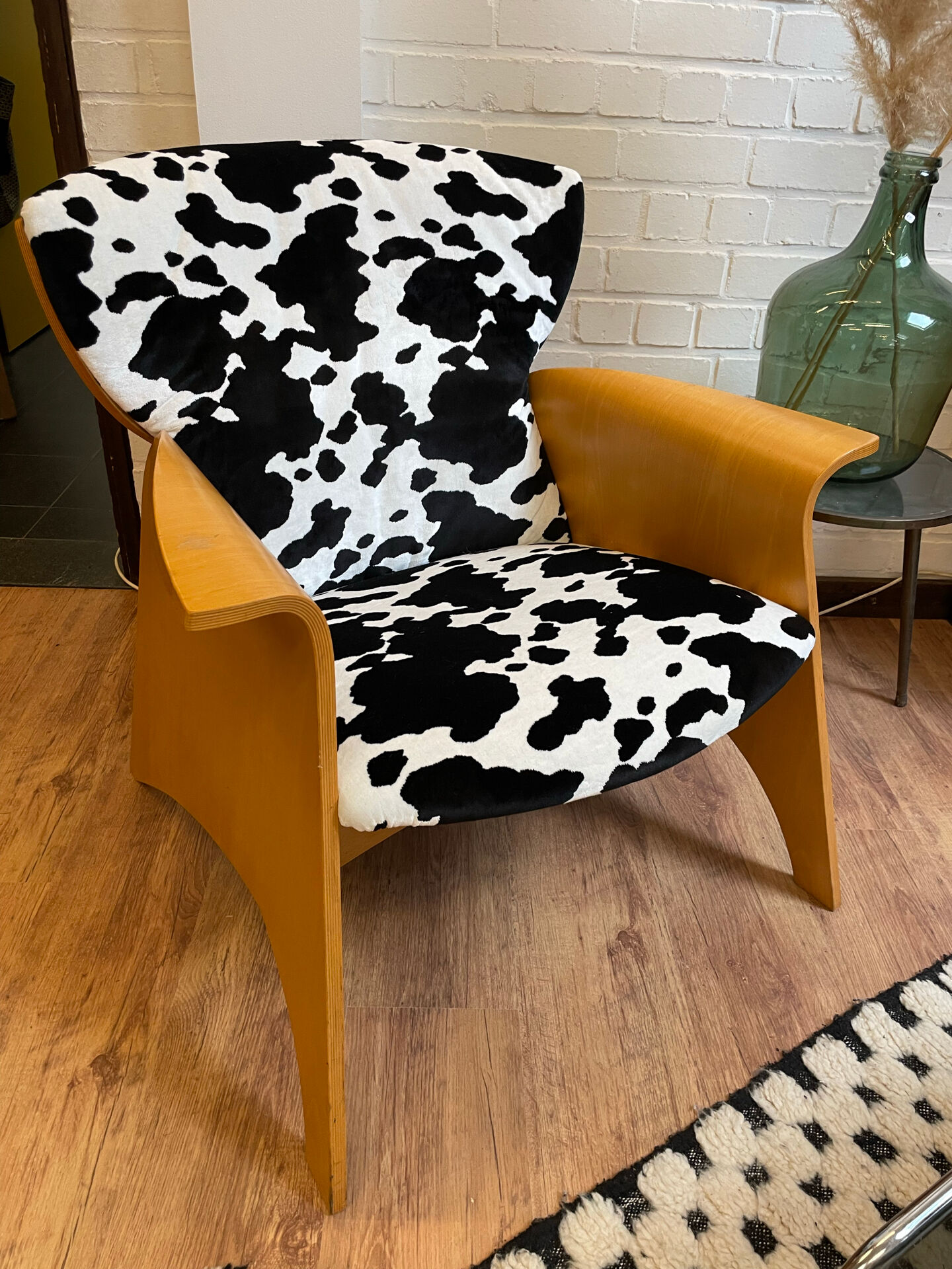 Designer armchair Federico Giner cowhide pattern