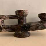 Brutalist ceramic candle holder