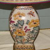 Lamp decorated with peonies and butterflies