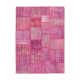 Handwoven anatolian contemporary 176 cm x 242 cm pink patchwork carpet