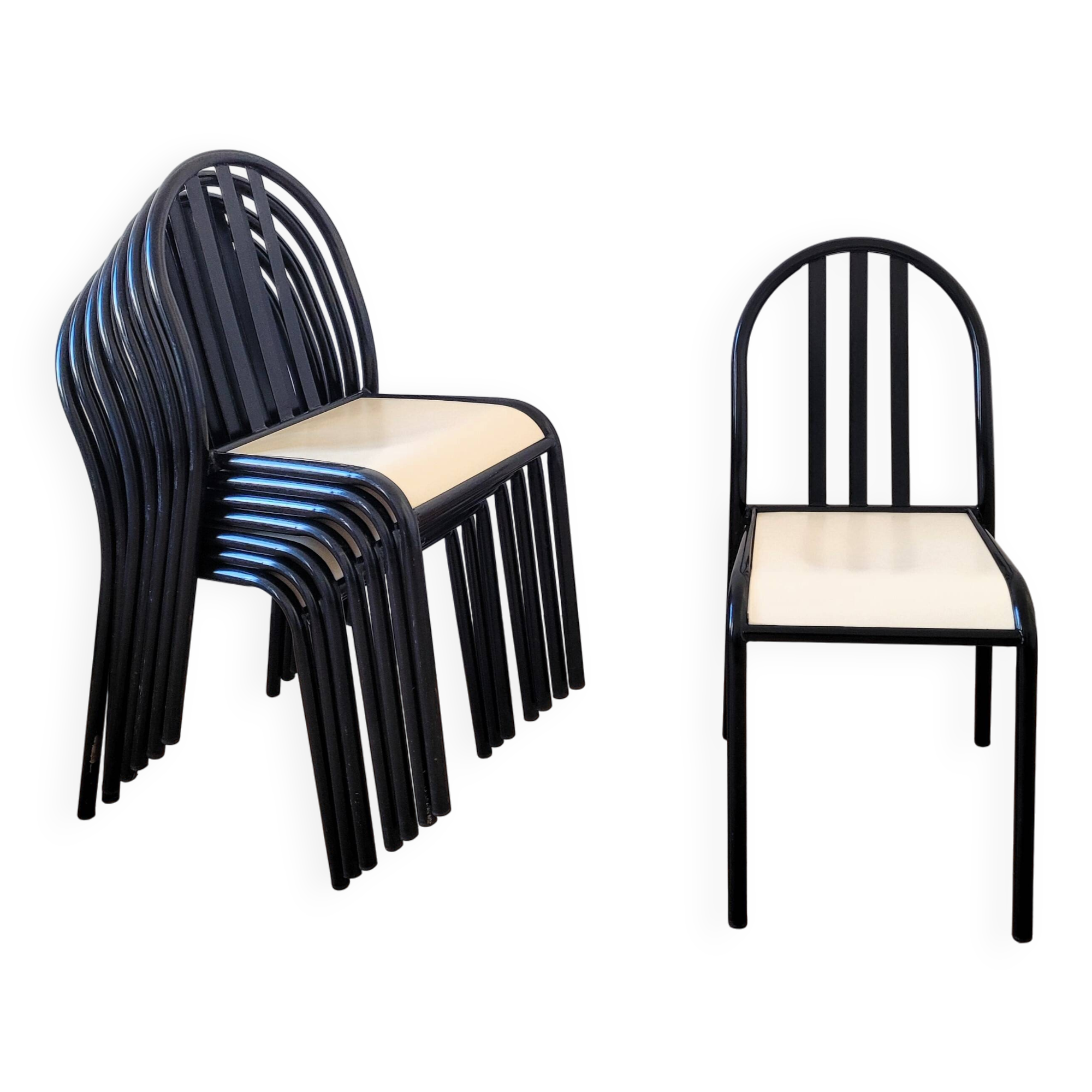 Lot de 8 Chaises dlg Robert Mallet Stevens Tubor moderniste