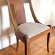 Lot de 4 chaises gondole en bois, tissu beige