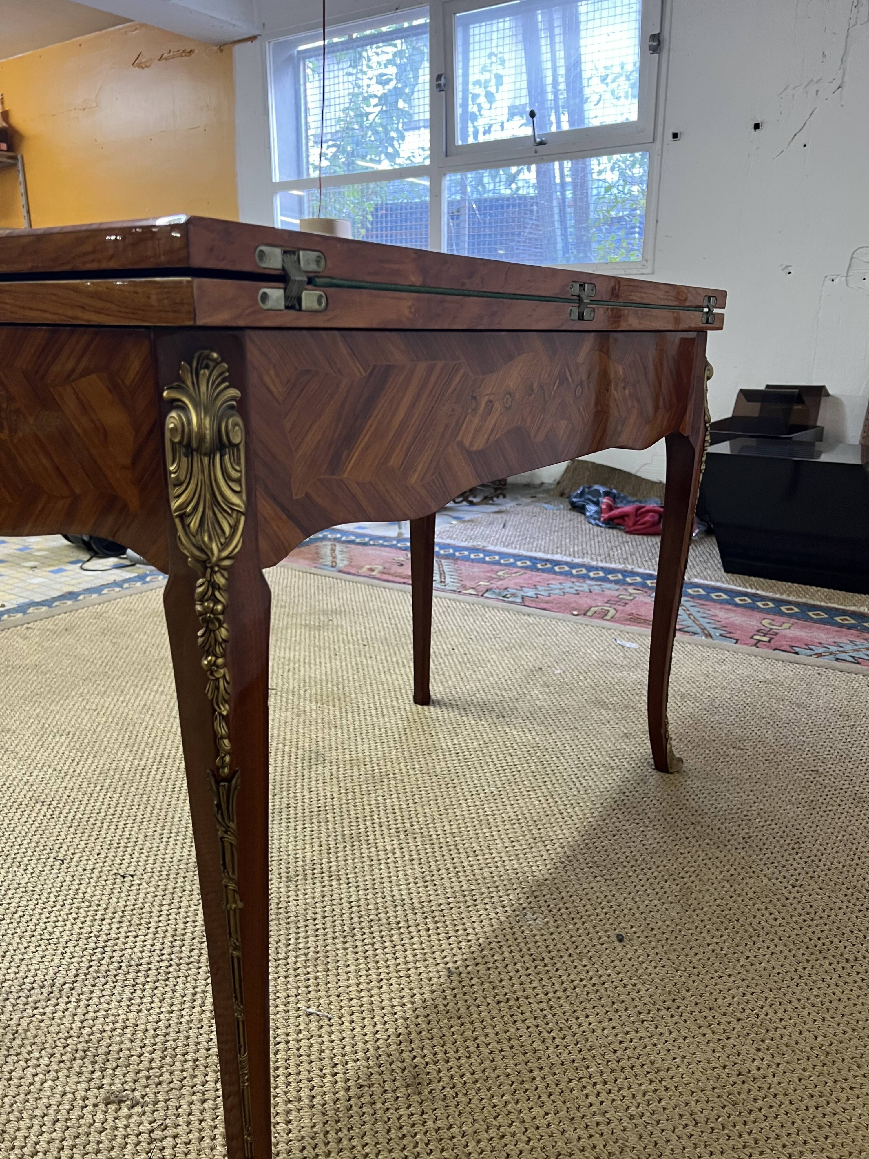19th century floral marquetry games table